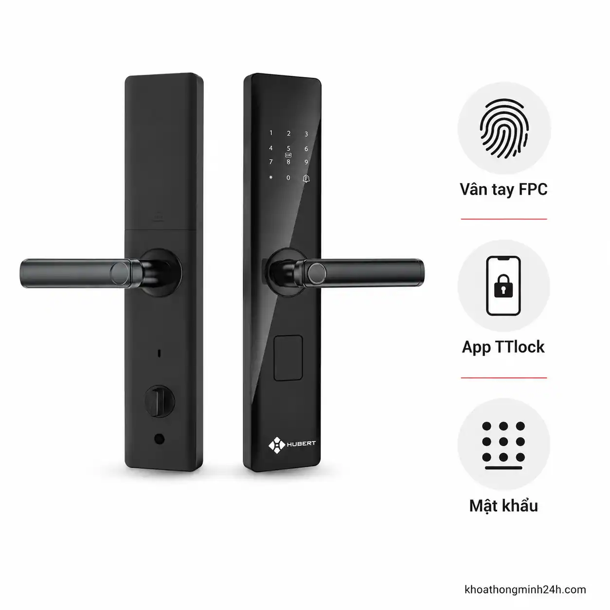 Khóa Cửa Gỗ Hubert HB CG59 Rough Black
