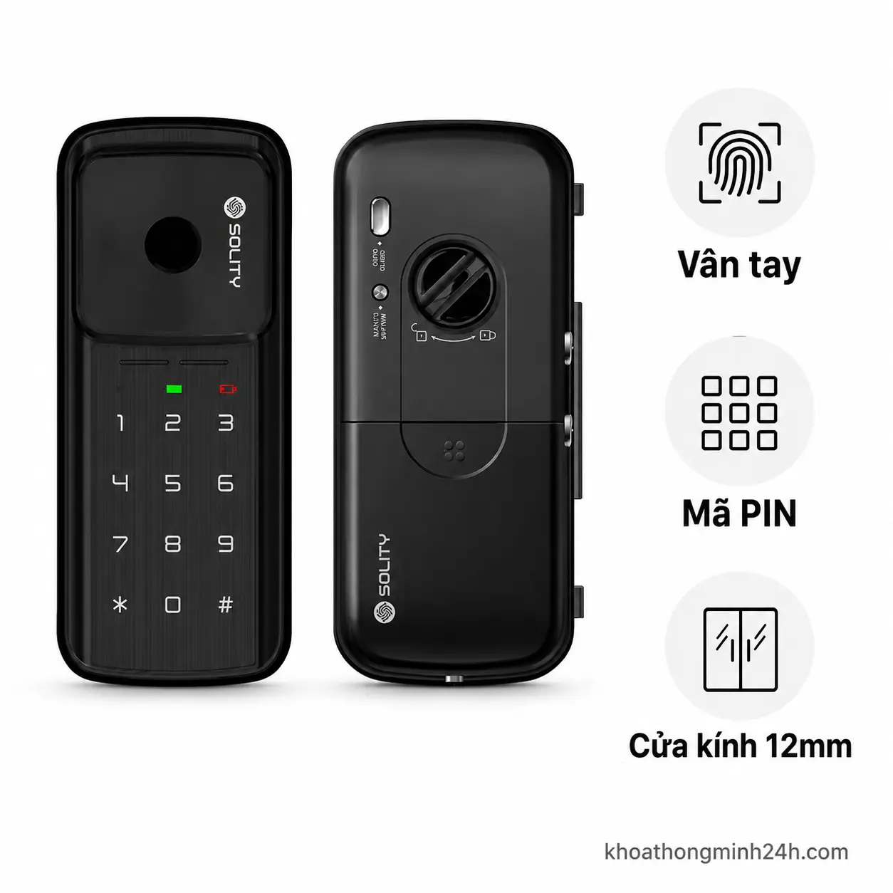 Khóa cửa kính thông minh Solity GG-33B